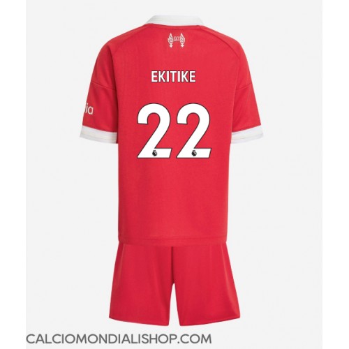 Maglie da calcio Liverpool Hugo Ekitike #22 Prima Maglia Bambino 2025-26 Manica Corta (+ Pantaloni corti)